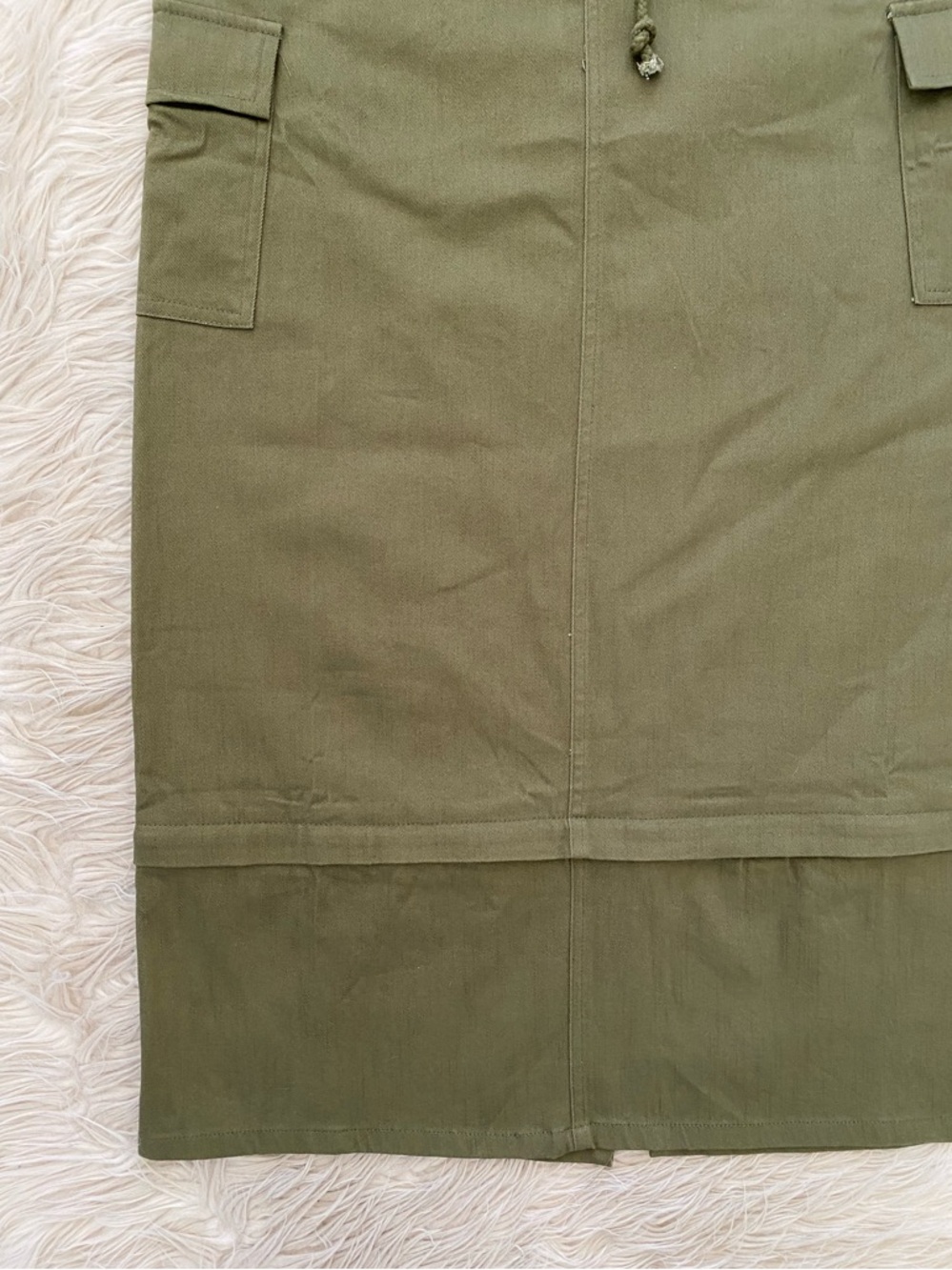 Inherit Zarina Cargo Midi Convertible Maxi Skirt Straight Fit Olive Green Modest - Picture 5 of 14